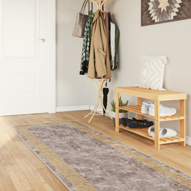Tæppe Runner MARSA Grå 100 x 450 cm Polyester og PVC