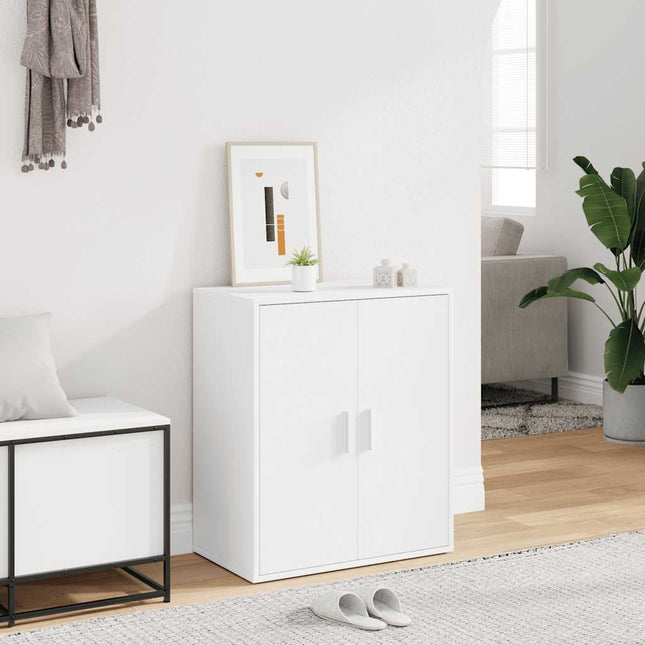 skoskab 60x35x70 cm konstrueret træ hvid