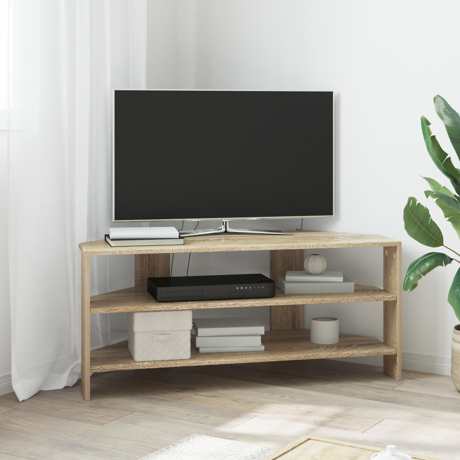 HjørneTVskab Sonoma eg 102x40,5x45cm Konstrueret træ