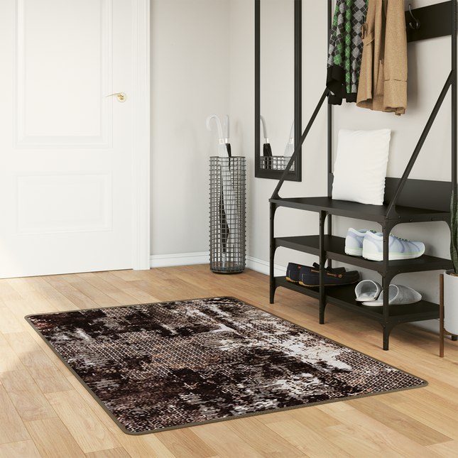 Tæppe Runner MARSA Sort 100 x 150 cm Polyester og PVC