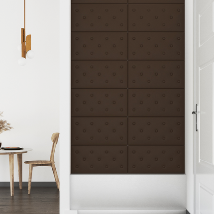 Væghovedgærde 12 pcs Brun 60 x 30 cm Faux læder
