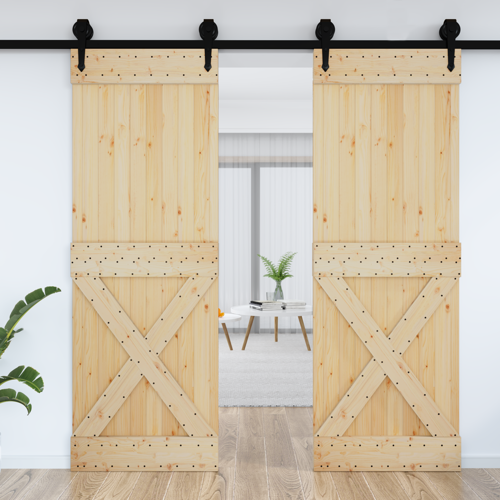 Dør NARVIK Naturfarvet 80 x 210 cm Massivt Fyrretræ