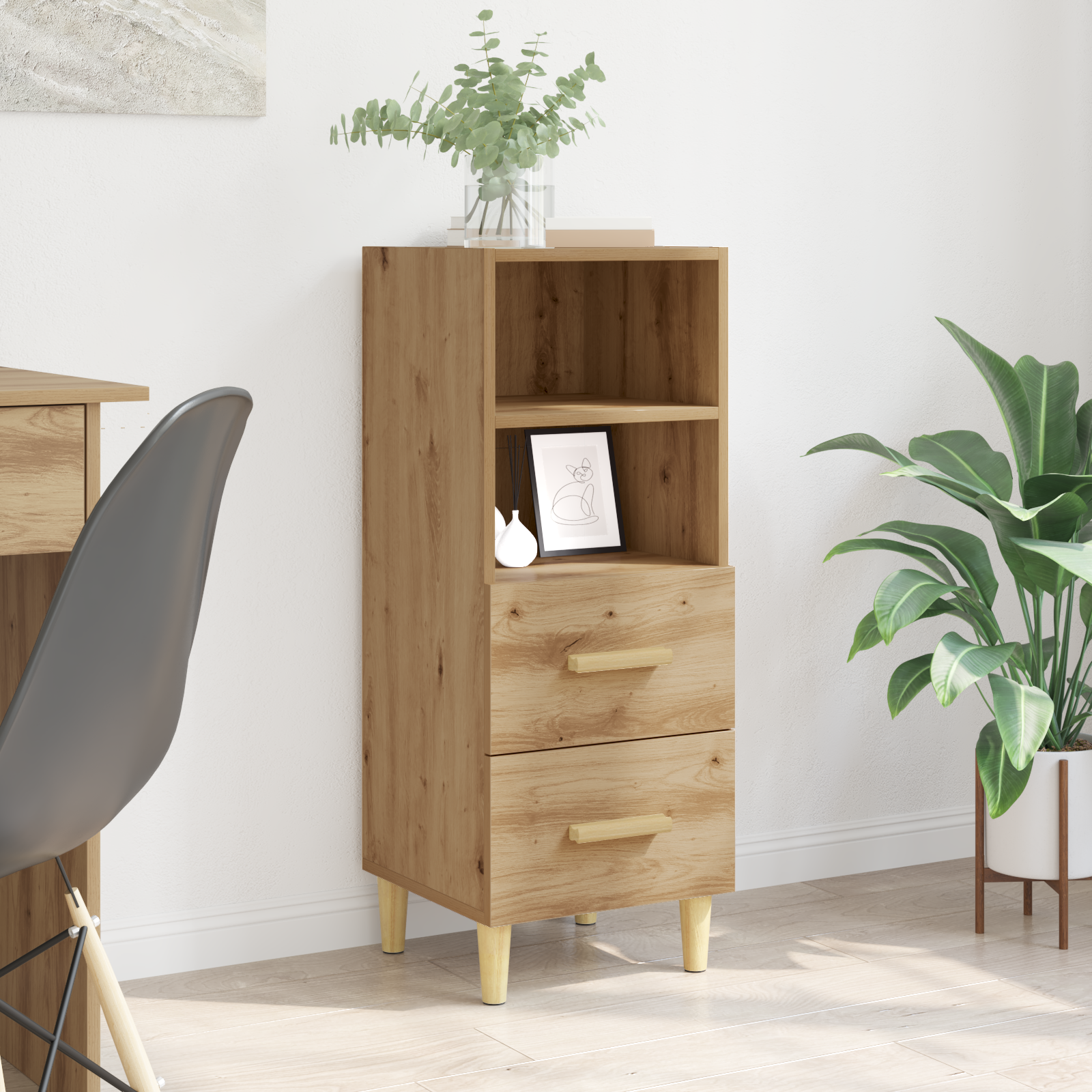 Sideboard artisan eg 34 x 34.5 x 90 cm Konstrueret træ