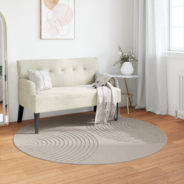 Områdetæpper Rund GALATI Creme Ø 160 CM Polyester