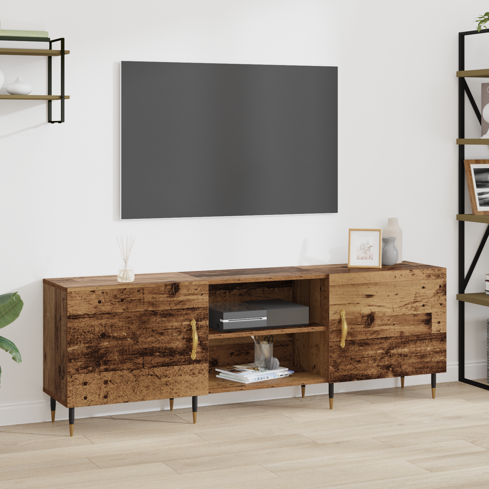 TV-skab Gammelt træ 150 x 30 x 50 cm Konstrueret træ