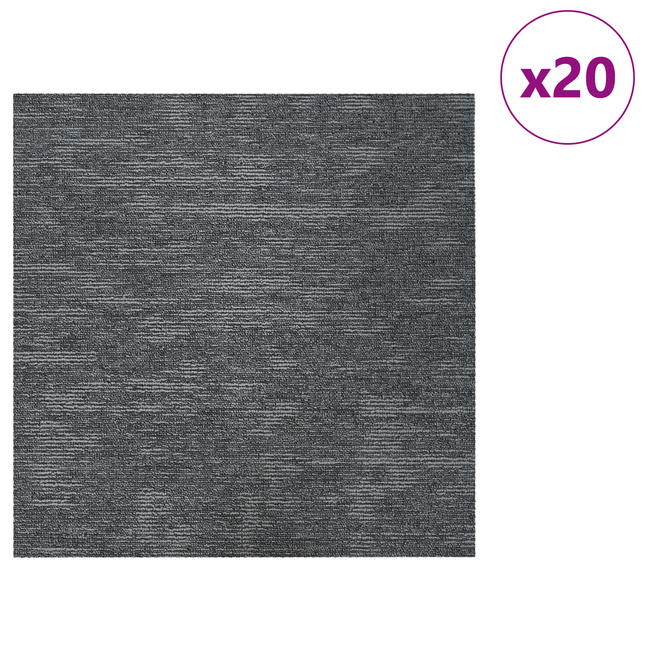 Tæppeflise Himmelgrå 50 x 50 cm 20 pcs PP og Bitumen