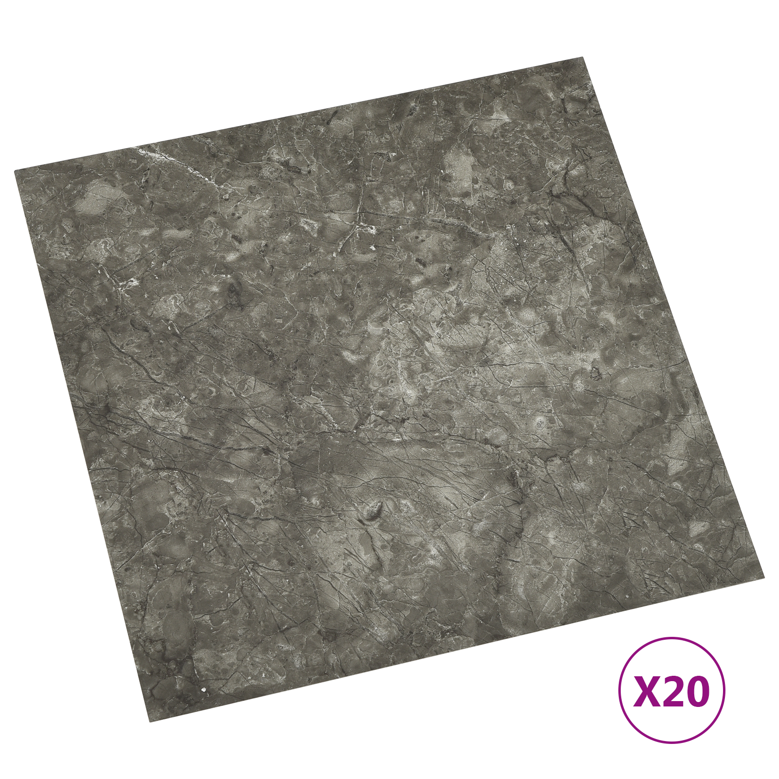 Selvklæbende Gulvplanker 30,5 x 30,5 cm 20 pcs PVC Sort og grå