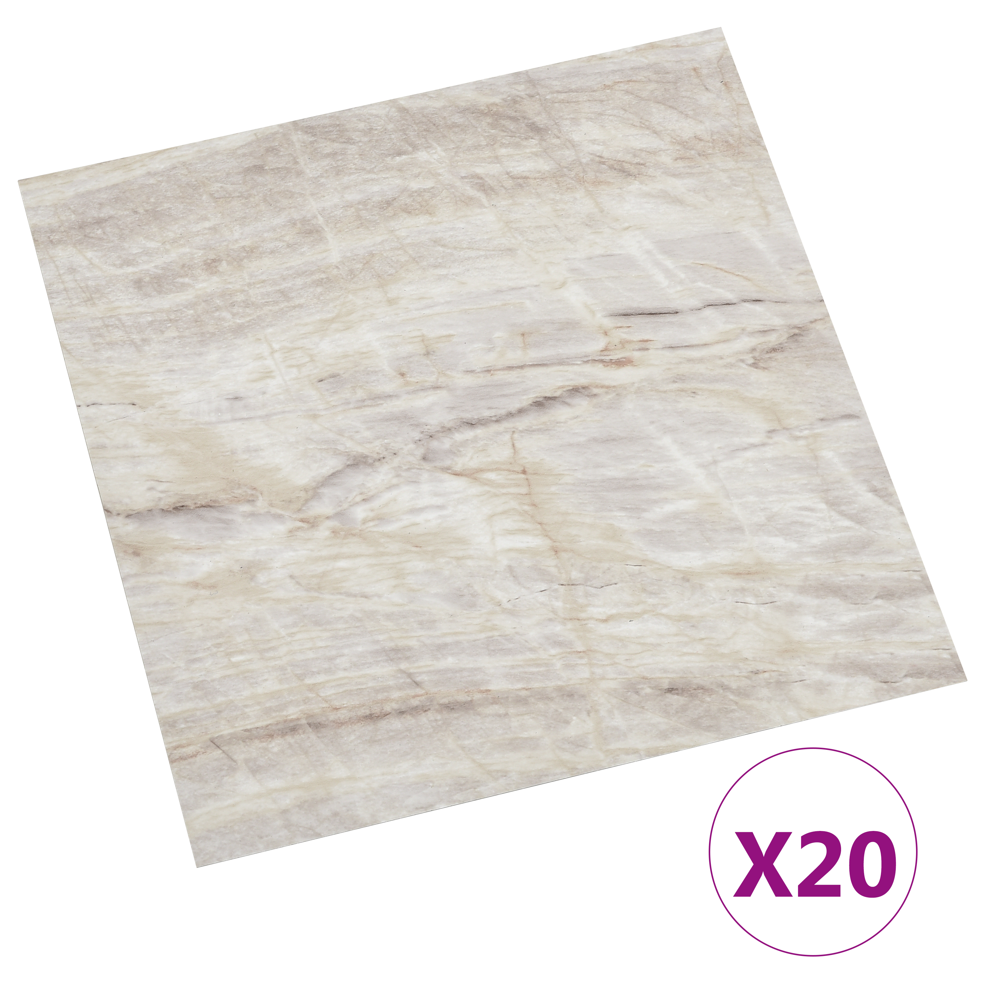 Selvklæbende Gulvplanker 30,5 x 30,5 cm 20 pcs PVC Beige