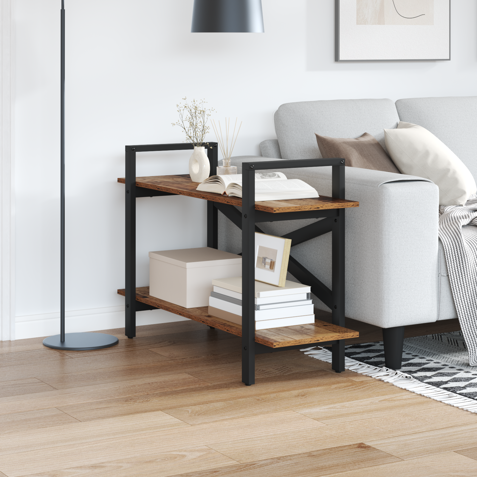 Bogreol Gammelt træ 100 x 33,5 x 64 cm Konstrueret træ
