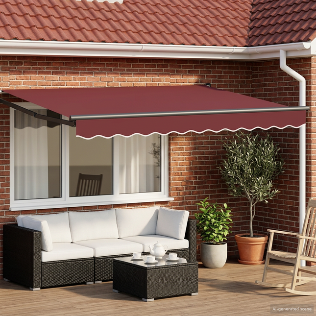 Udtrækkelig markise Bordeaux 3,5 x 2 m Polyester og metal