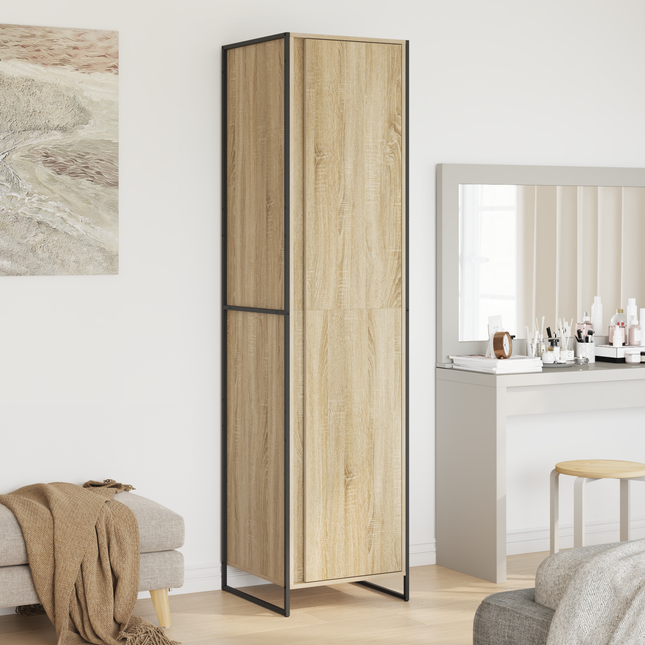 Warderobe med dør Sonoma 50 x 50 x 200 cm Konstrueret træ