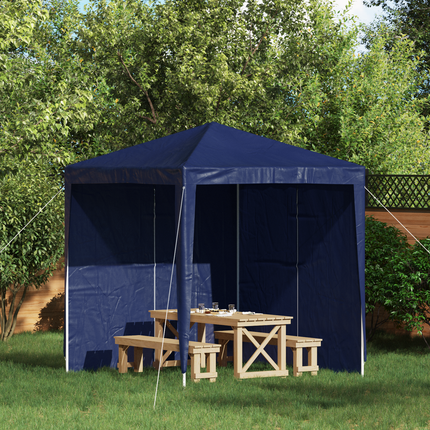 Festasidevæg 2 pcs Blå 200 x 195 cm PE og stål