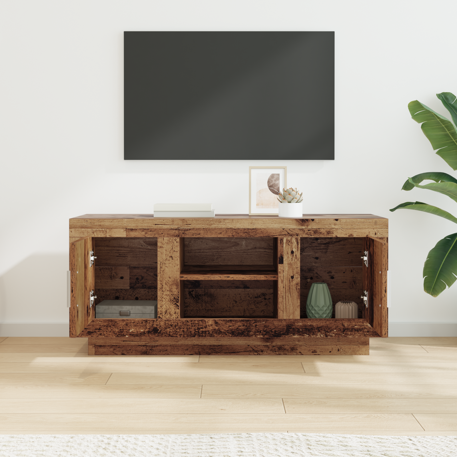 TV-skab Gammelt træ 102 x 35 x 45 cm Konstrueret træ