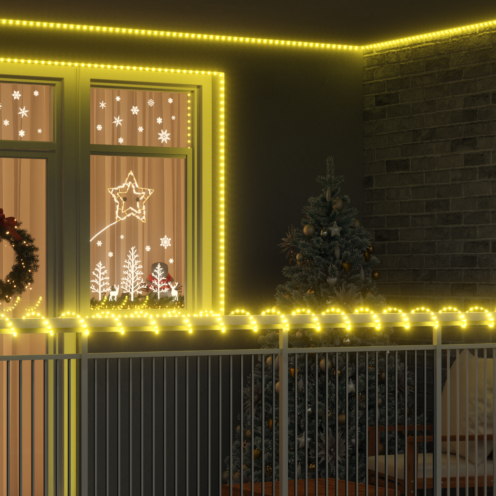 Sejllys med 240 LED'er Varm hvid 10 m PVC