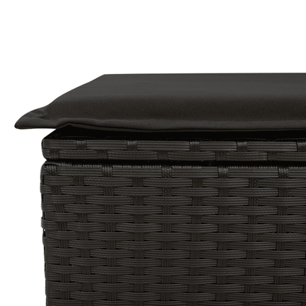 sofasæt til haven 7 dele med hynder polyrattan sort