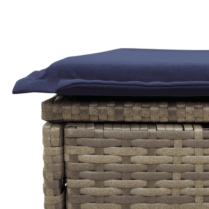 havesofasæt med 8 hynder grå polyrattan