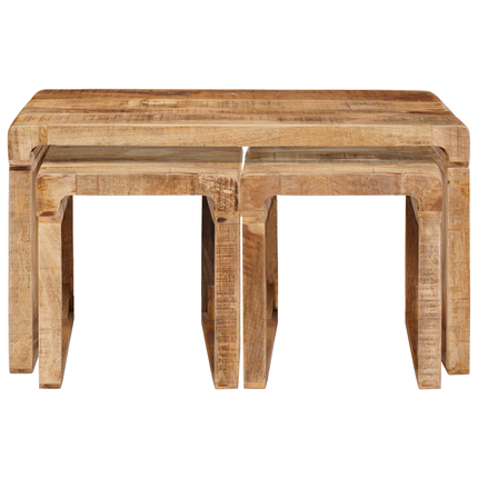 Nesting Bord 3 stk. Brun 82 x 40 x 46 cm Massivt mangotræ