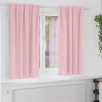 Mørklægningsgardiner med ringe 2 stk. Lyserød 175 x 140 cm
