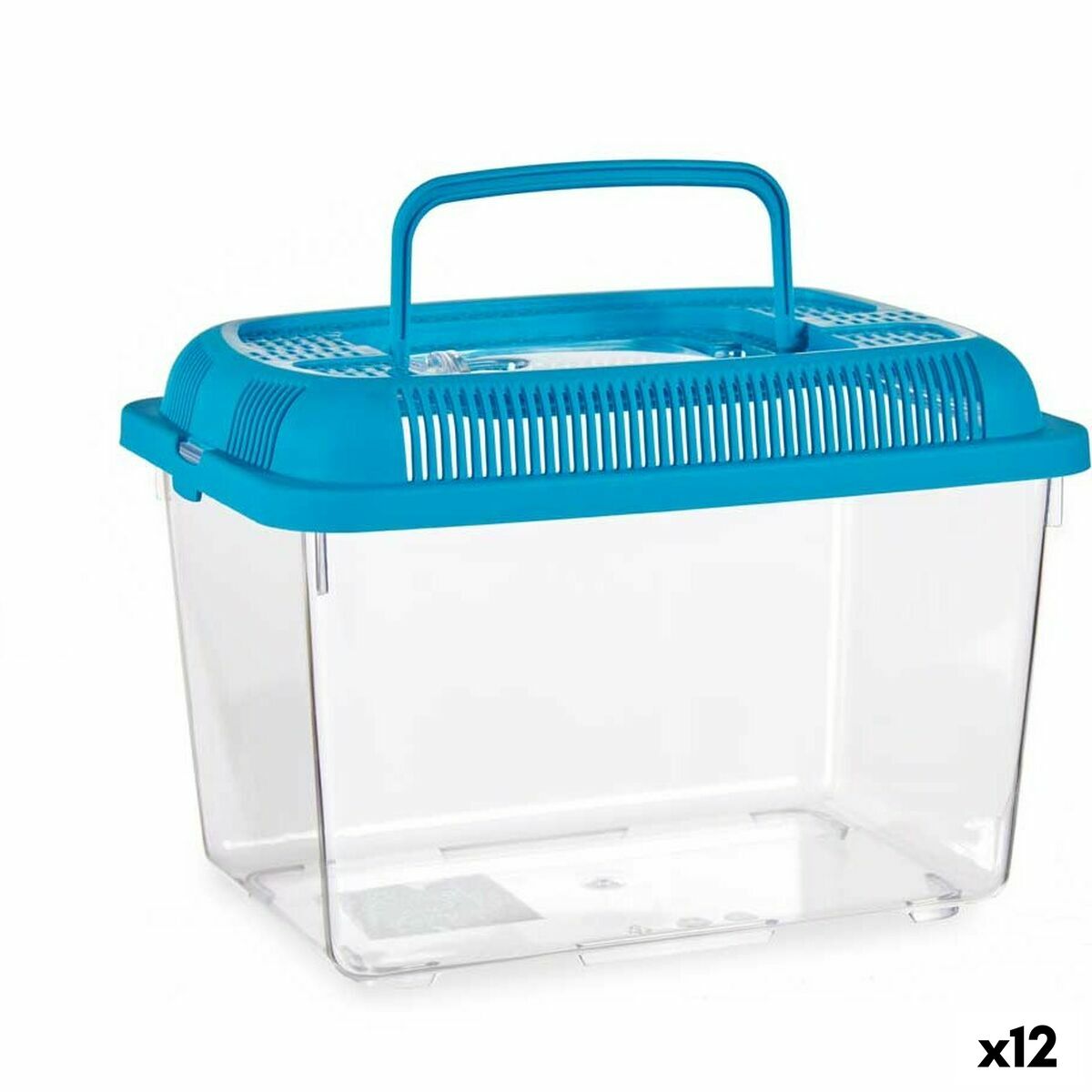 Akvarium Mascow Blå Plastik 3 L 17 x 16 x 24 cm Med håndtag Medium (12 enheder) billede