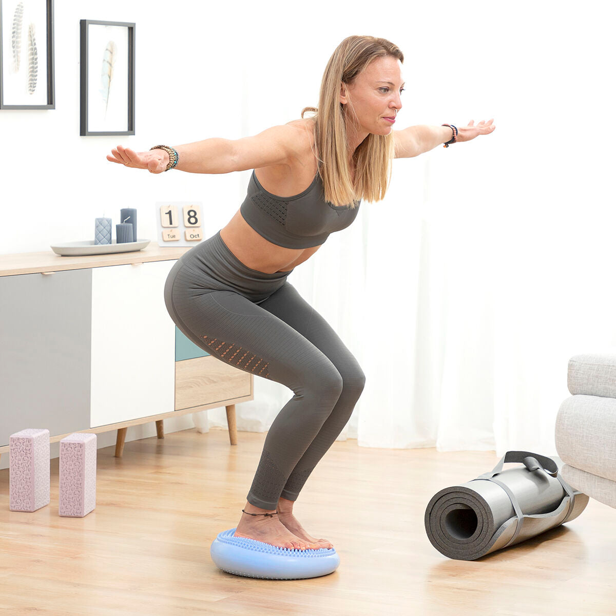 Balancepude med luftpumpe Cushport InnovaGoods billede