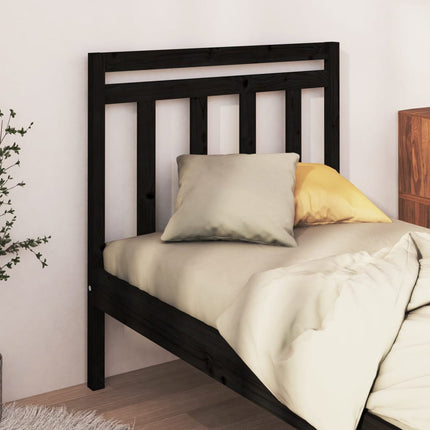 sengegærde 96x4x100 cm massivt fyrretræ sort