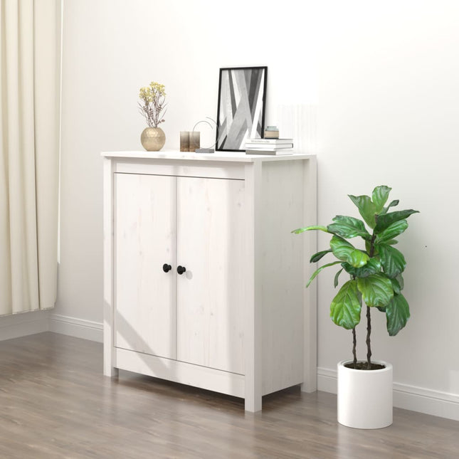skænk 70x35x80 cm massivt fyrretræ hvid