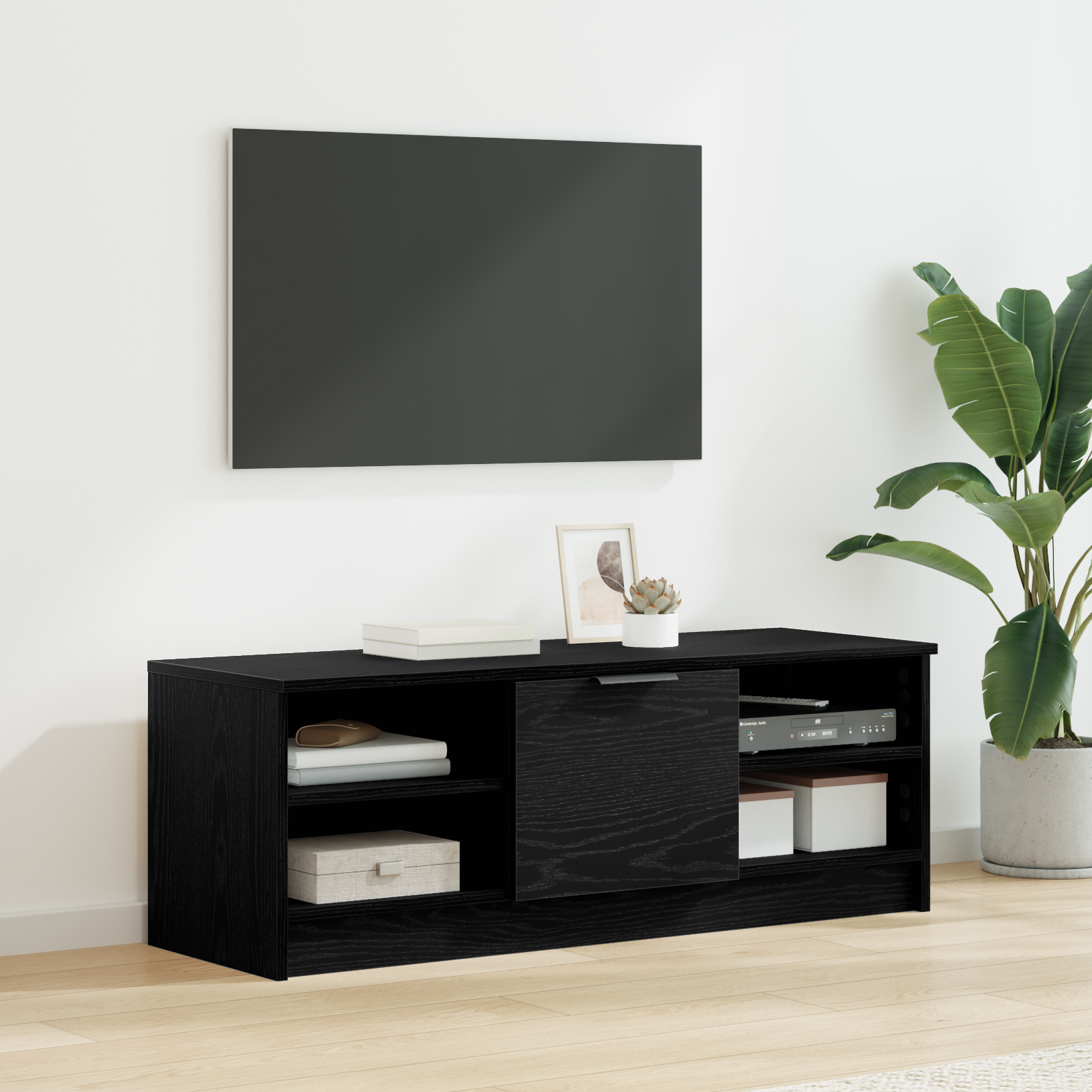 TV-skab Sort eg 102 x 35 x 36,5 cm Konstrueret træ