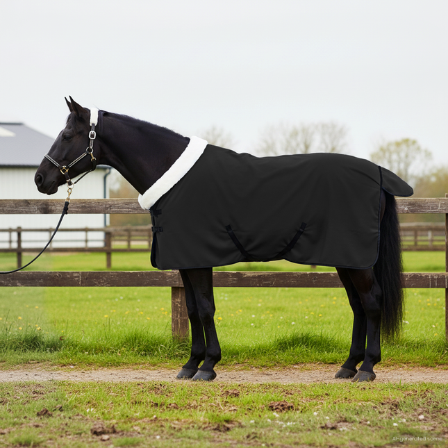 Hestetæppe Sort 105 cm Polar fleece