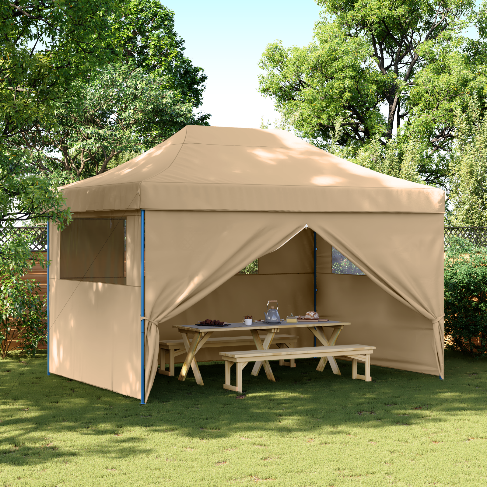 Party Tent Beige 279 x 410 x 315 cm Oxford stof