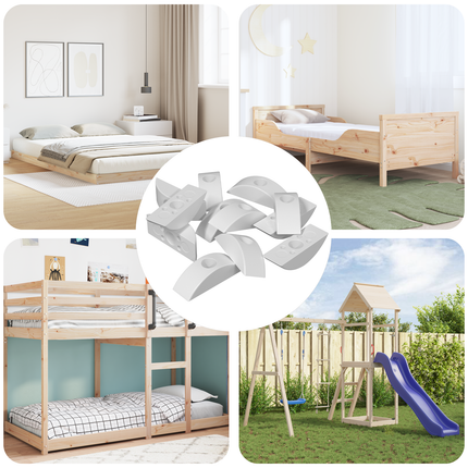 Halvmåne Skive 12 pcs Hvid M6 Polypropylen