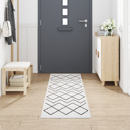 Køkken tæppe Hvid 300 x 60 cm Fløjl