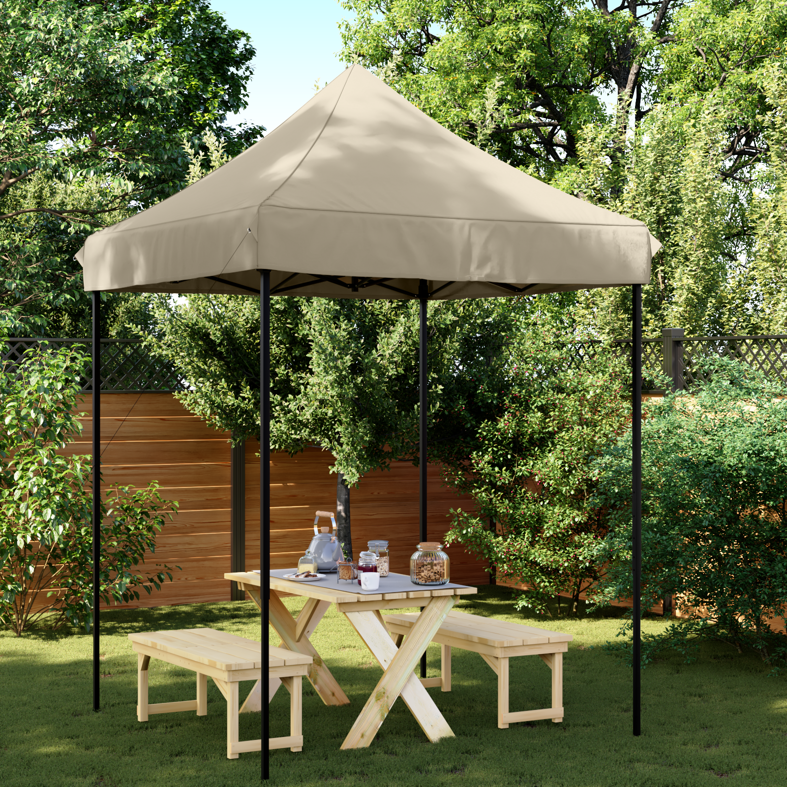 Party Tent Gråbrun 200 x 200 x 306 cm Oxford stof