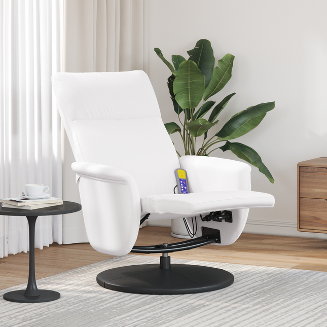 Massage Lænestol Hvid 71 x 90 x 105 cm Faux læder