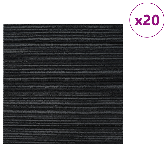 Tæppeflise Stripet Lysegrå 50 x 50 cm 20 pcs PP og Bitumen