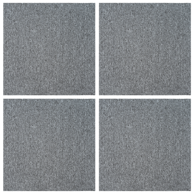 Tæppeflise Lysegrå 50 x 50 cm 4 pcs PP og Bitumen
