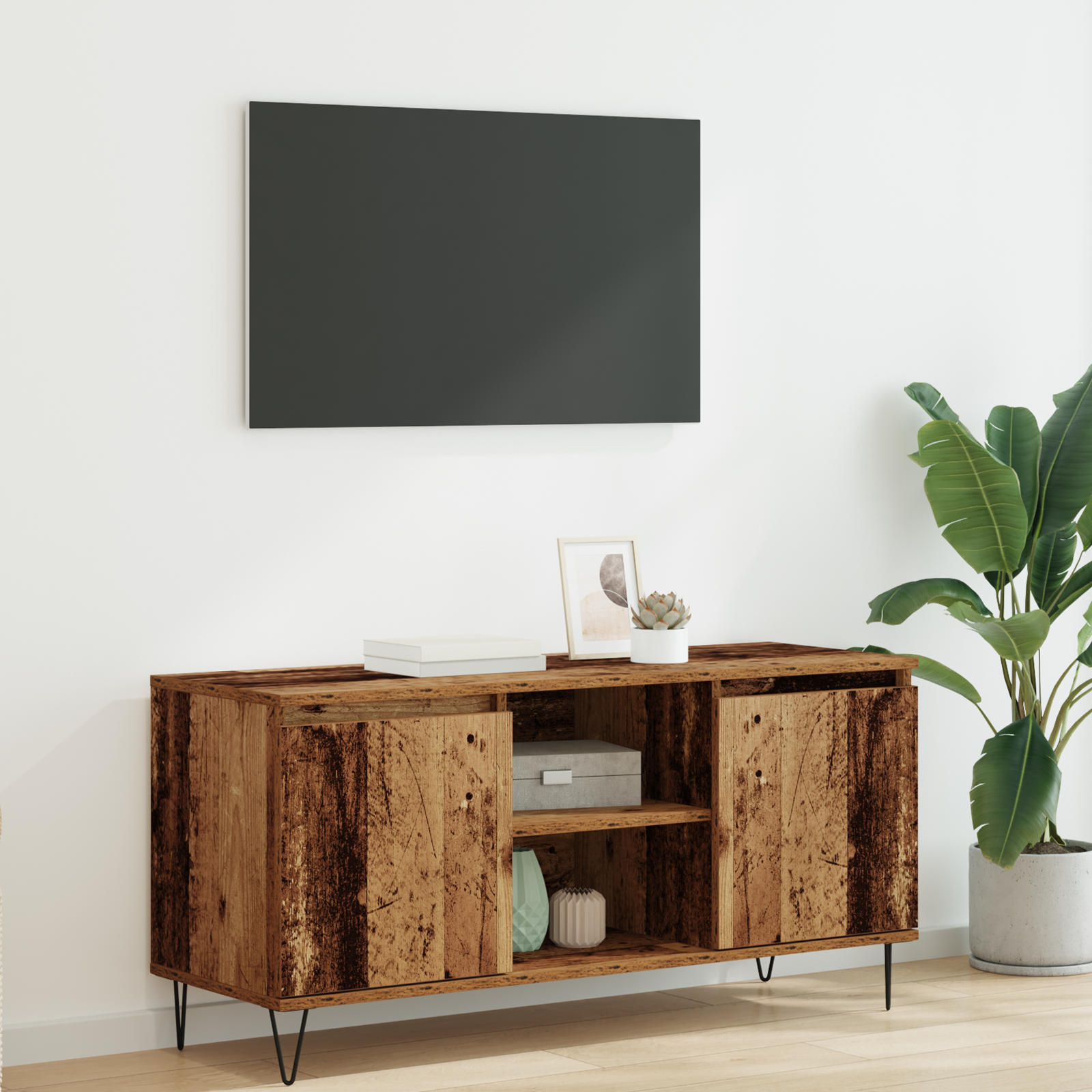 TV-skab Gammelt træ 104 x 35 x 50 cm Konstrueret træ
