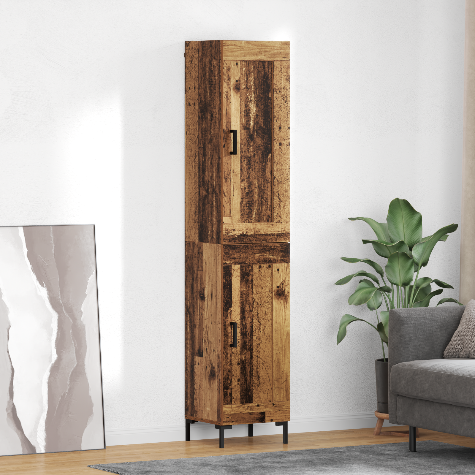 Highboard Gammelt træ 34,5 x 34 x 180 cm Konstrueret træ