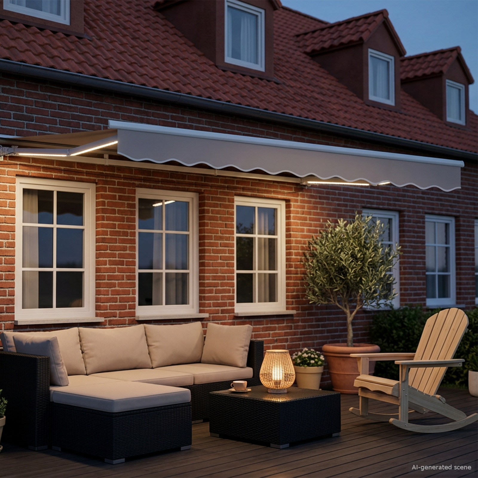Elektrisk Markisedugramme med LED Hvid 2,5 x 2 m Aluminium