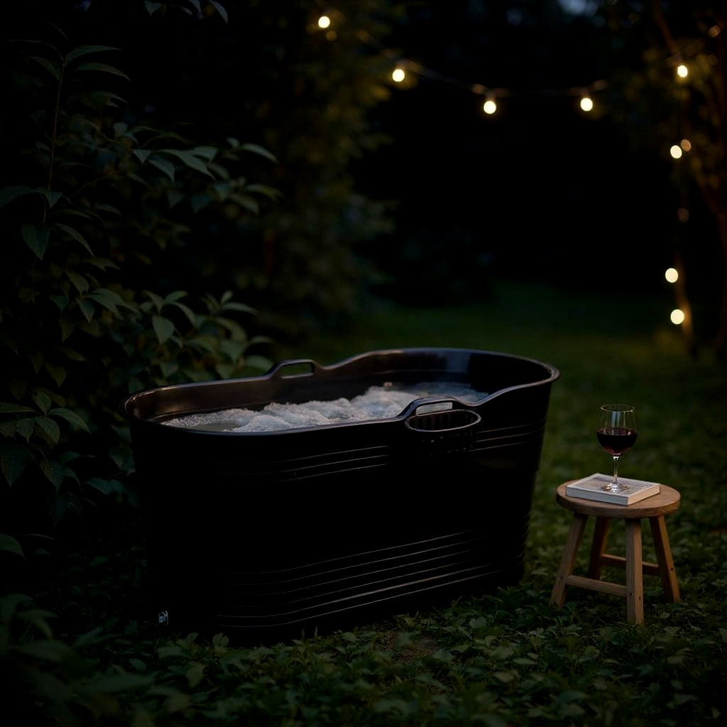 Badebalje til voksne - XL - 123cm - sort - Ekstra kraftig plast og forbedret siddekomfort - Tubfamily® - Badeshop