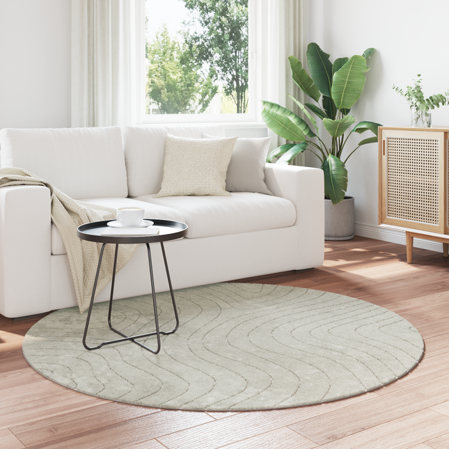 Områdetæpper Rund PALMERAS Grøn Ø 120 CM Polyester