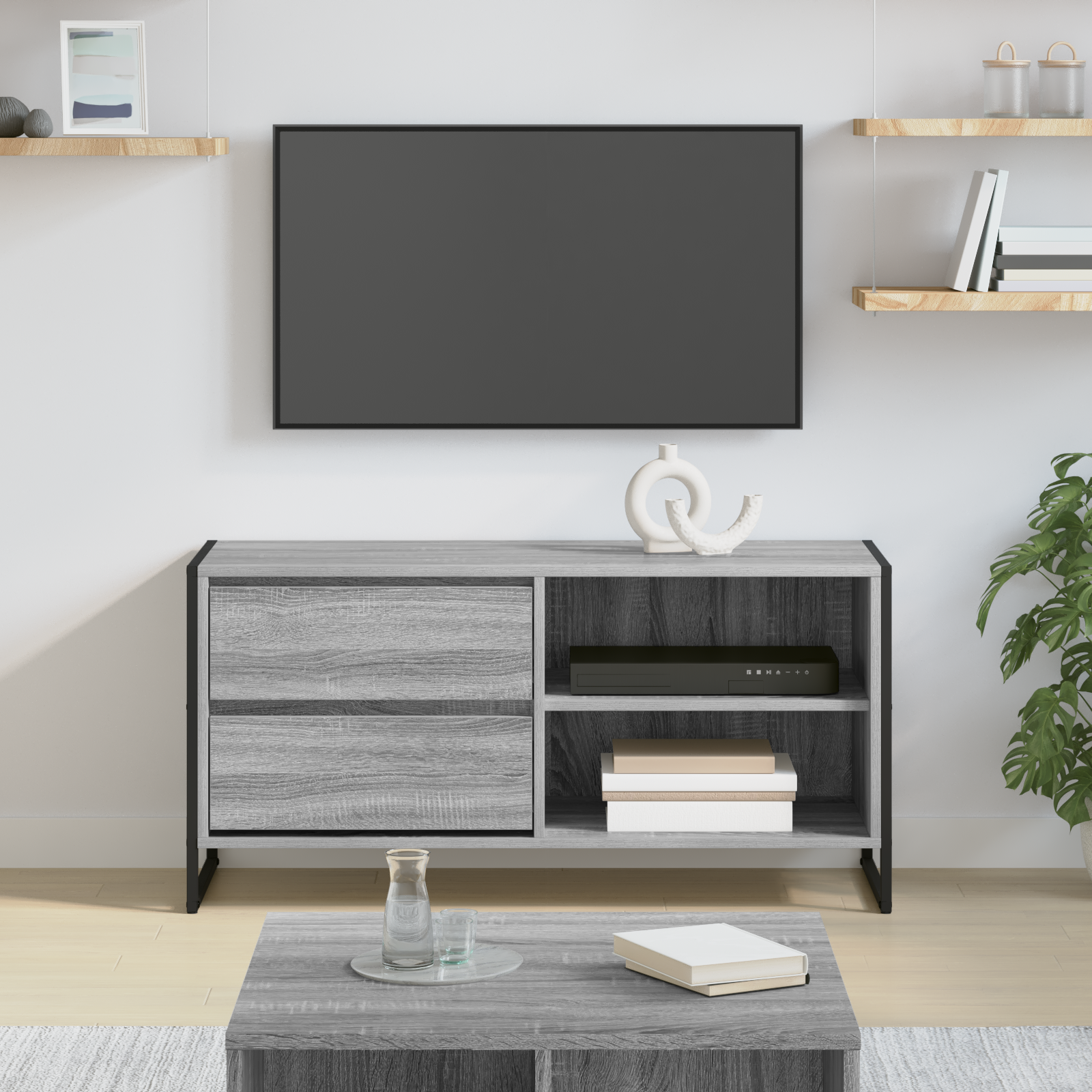 TV-skab Grå Sonoma 100 x 36 x 49,5 cm Konstrueret træ