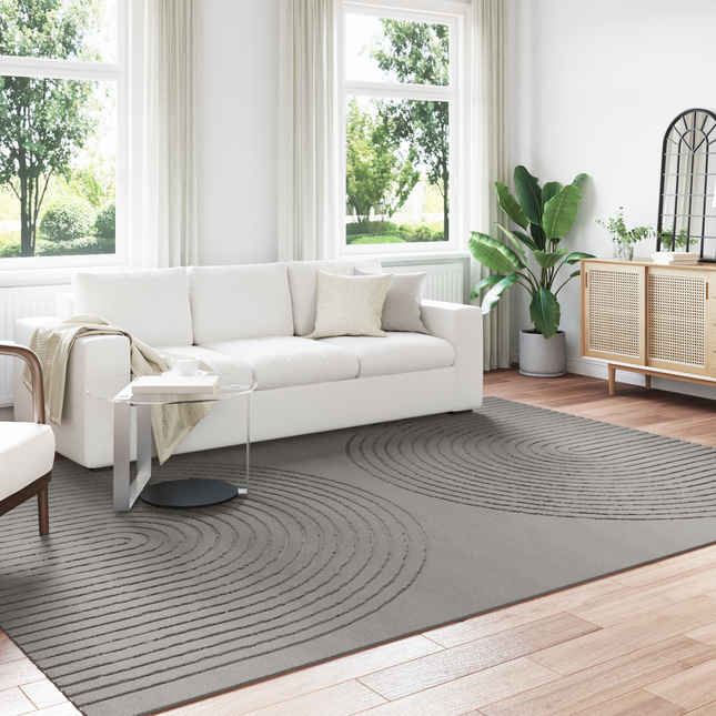 Områdetæpper Rektangulær GALATI Grå 340 x 240 cm Polyester