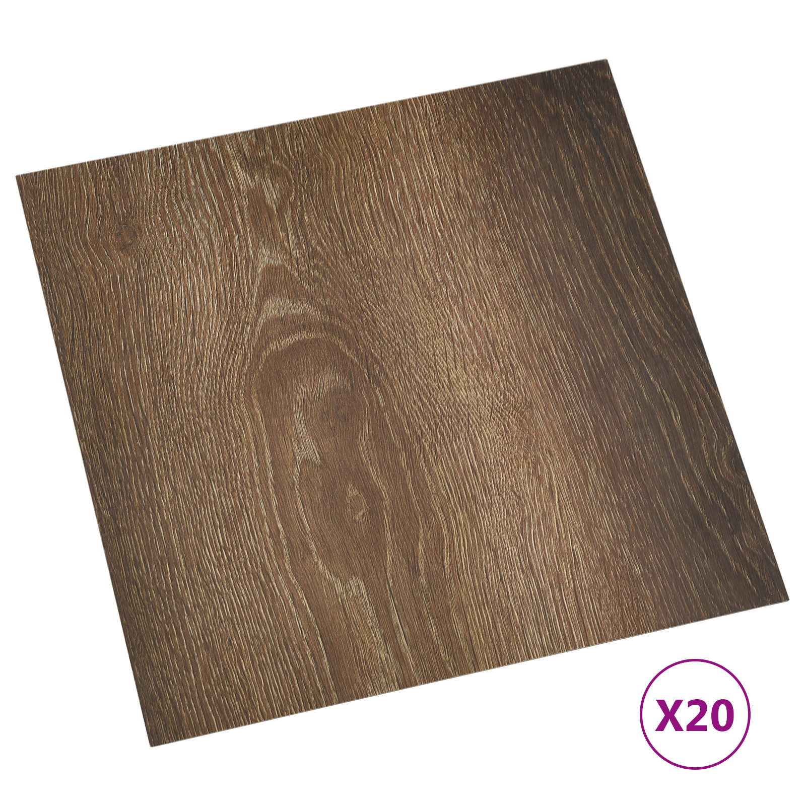 Selvklæbende Gulvplanker 30,5 x 30,5 cm 20 pcs PVC Brun og sort