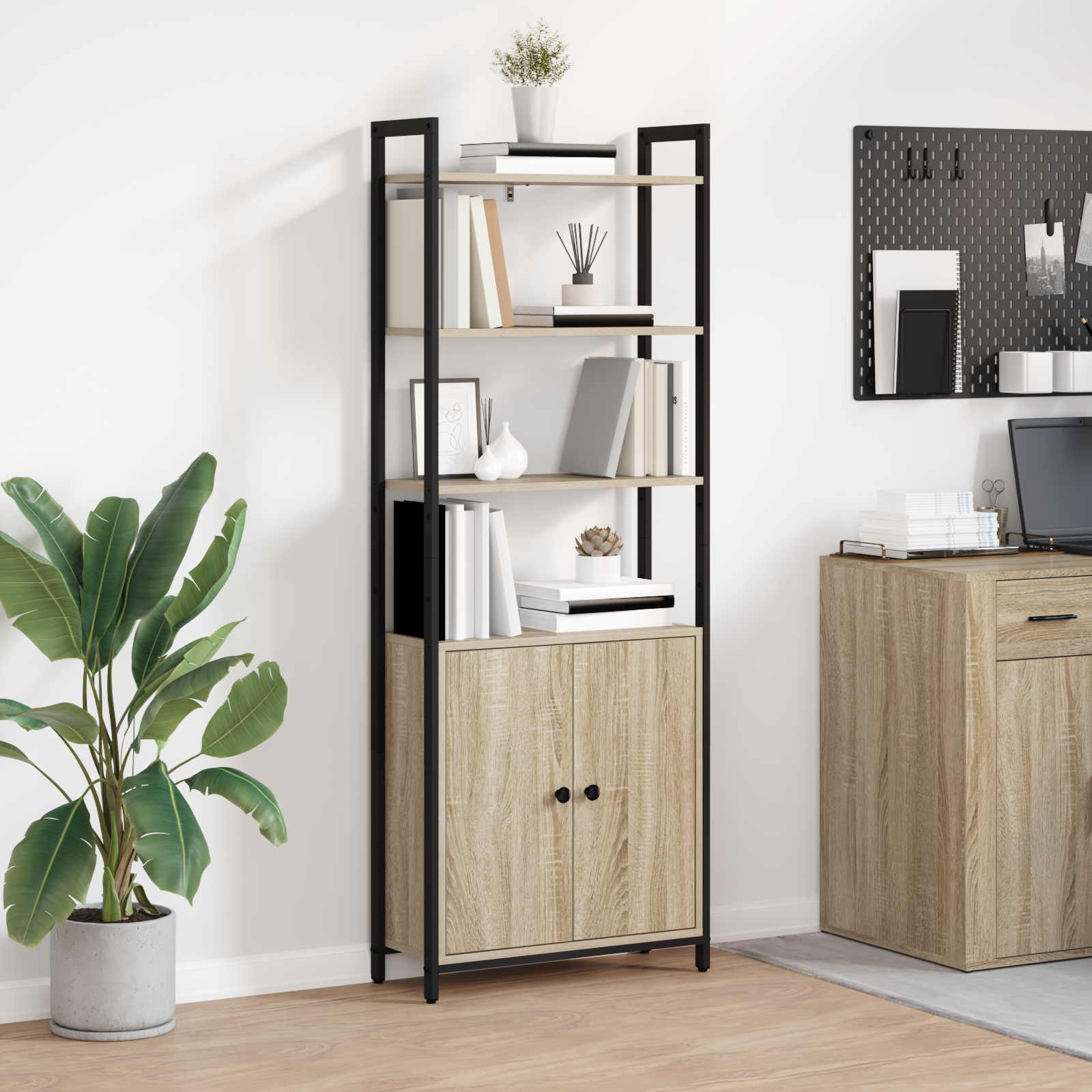 Bogskab Sonoma eg 60 x 24 x 161 cm Konstrueret træ