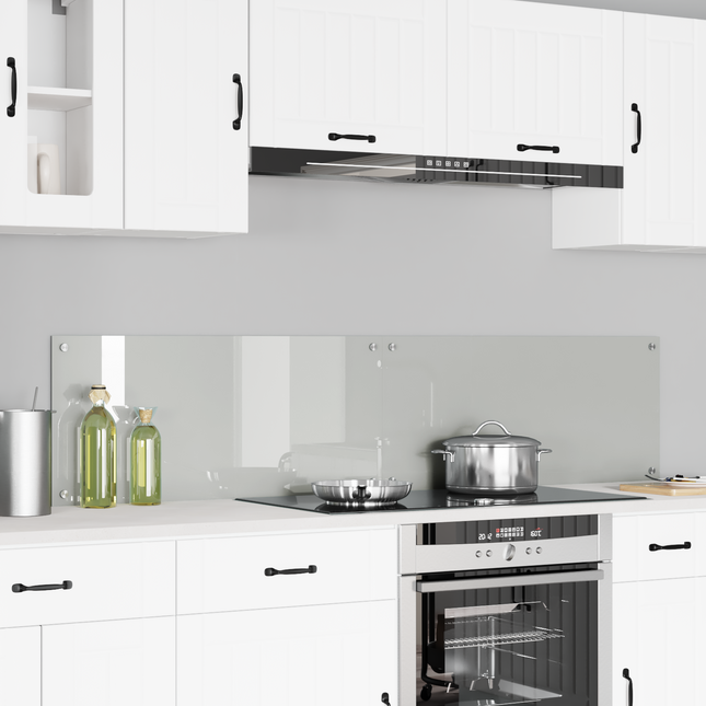 Køkkenbacksplash 2 pcs Transparent 90 x 40 cm hærdet glas