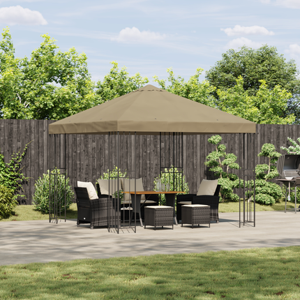 Pavillon 3 x 3 m Beige Polyester og Stål 190 gsm