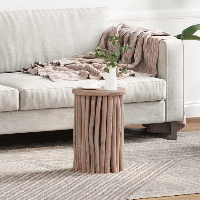 Taburet Naturfarvet 30 x 30 x 45 cm Massiv Teaktræ