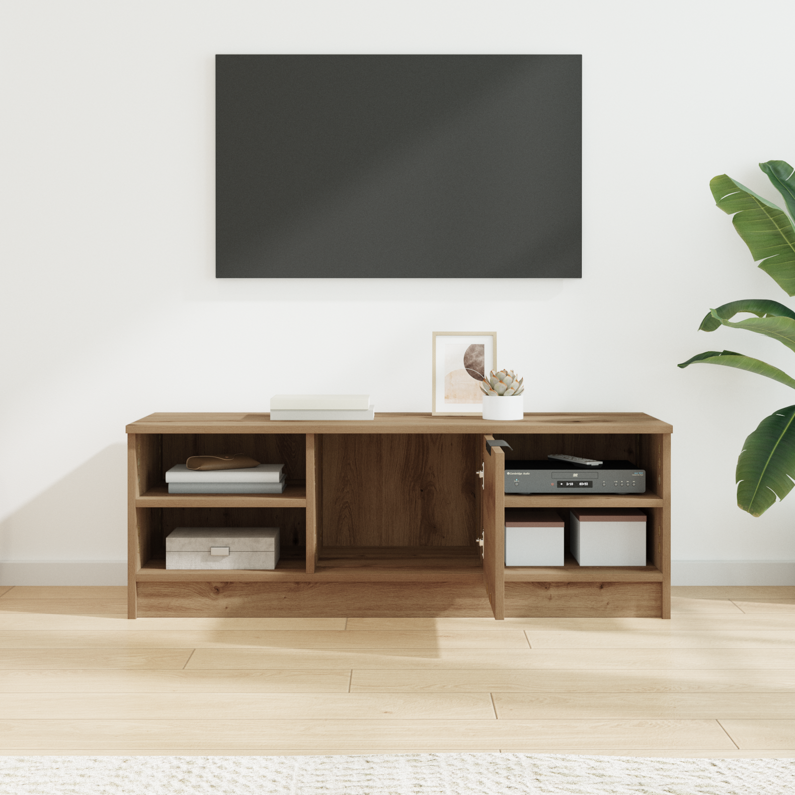 TV-skab Artisan Egetræ 102 x 35 x 36,5 cm Konstrueret træ