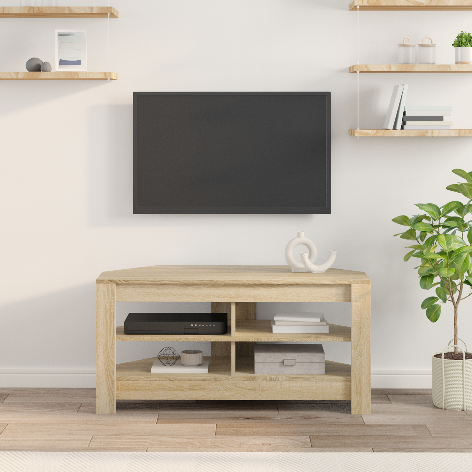 HjørneTVskab Sonoma eg 102 x 40,5 x 45 cm Konstrueret træ