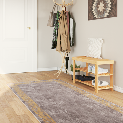 Tæppe Runner MARSA Grå 100 x 350 cm Polyester og PVC